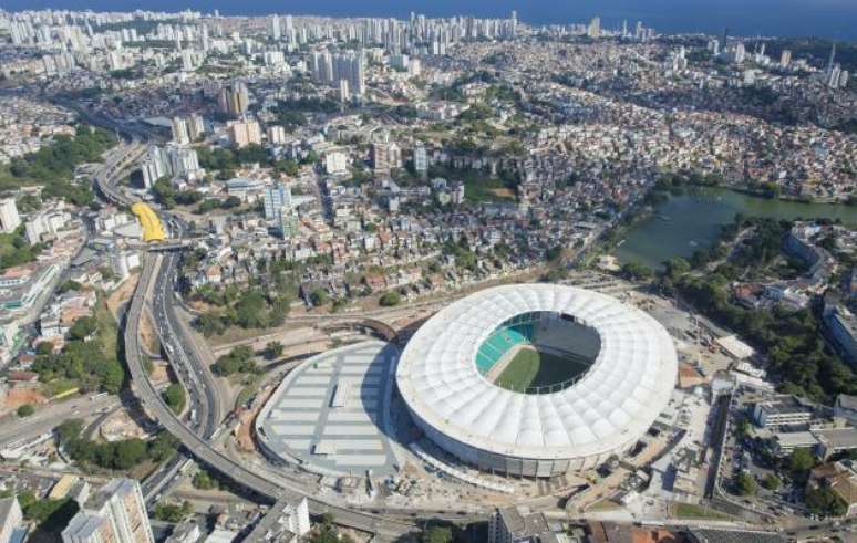 Vista aérea da Arena Fonte Nova.