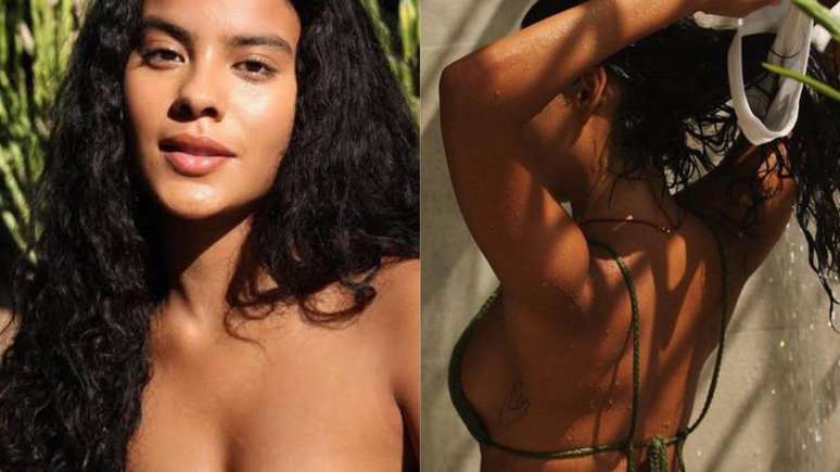 Bella Campos wears a thong bikini and her body surprises