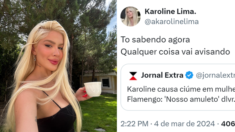 Karoline Lima denies rumors that she made the wives of Flamengo players jealous