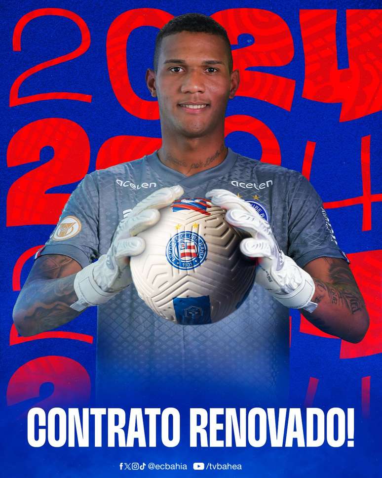 Bahia announces the renewal with Adriel