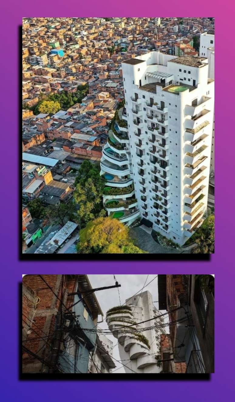 O prédio oferece como vista principal a imensidão de uma das maiores comunidades de São Paulo