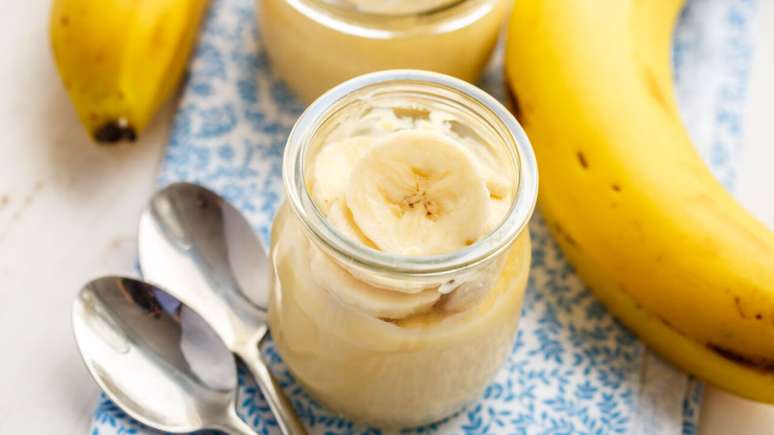 Creme proteico de banana