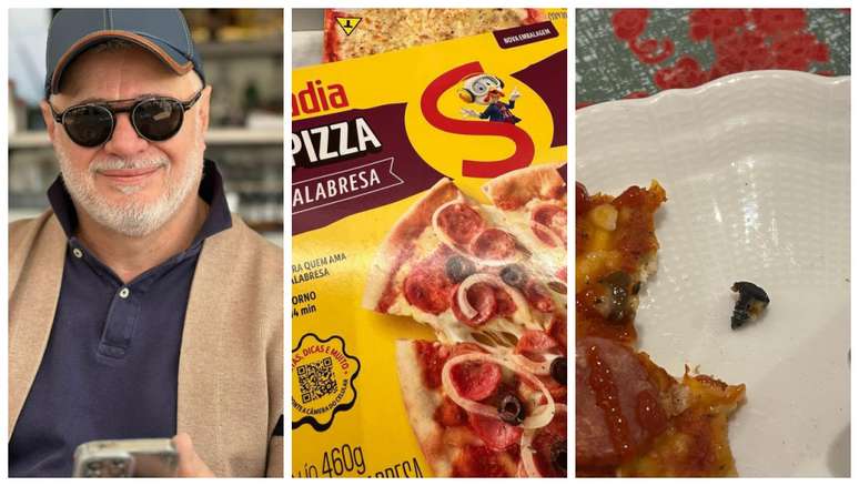 Tadeu Aguiar encontrou um parafuso em pizza congelada