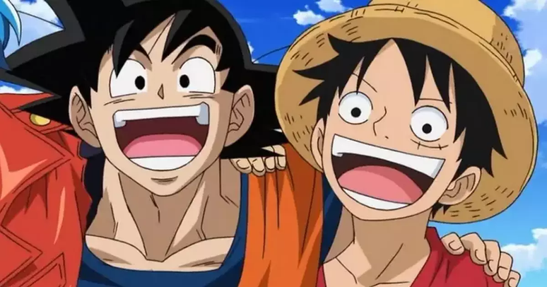 Os heróis Goku e Luffy, de Dragon Ball e One Piece, surgiram nas páginas da Weekly Shonen Jump