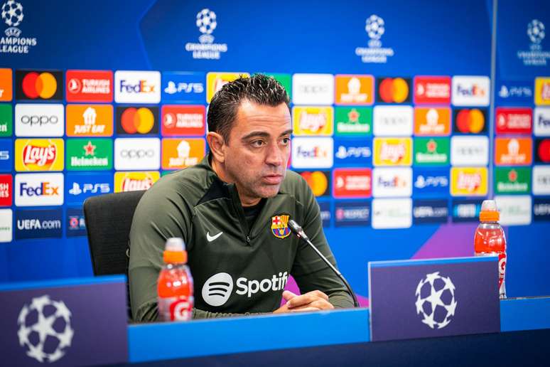 Xavi, técnico do Barcelona, em entrevista coletiva nesta segunda-feira, 11 de março de 2024 