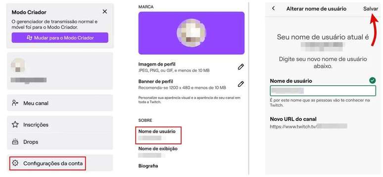 Using the app, you can also change your name on Twitch (Image: Screenshot/Rodrigo Folter/Canaltech)