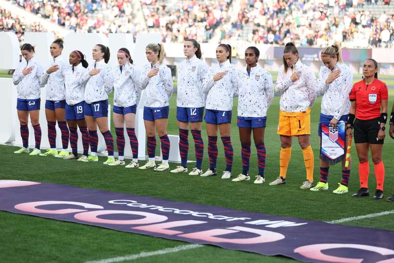Sele&ccedil;&atilde;o Americana, campe&atilde; da Copa Ouro Feminina 2024 (Photo by Sean M. Haffey/Getty Images)
