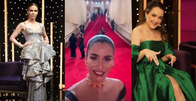 Ana Furtado, Carol Ribeiro e Aline Diniz na transmissão do Oscar pelo TNT e Max