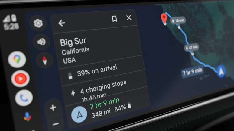 Você já pode usar o app da Uber na tela do Android Auto (Imagem: Divulgação/Google)