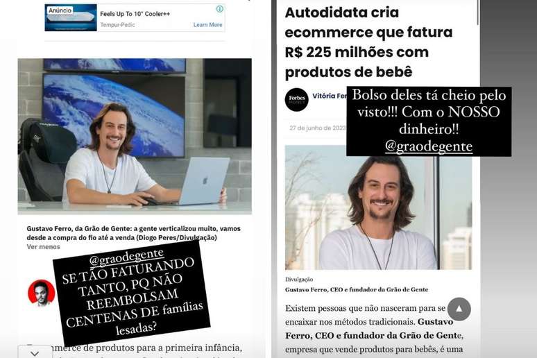 Nas redes sociais, fam&iacute;lias indignadas cobraram dono da empresa