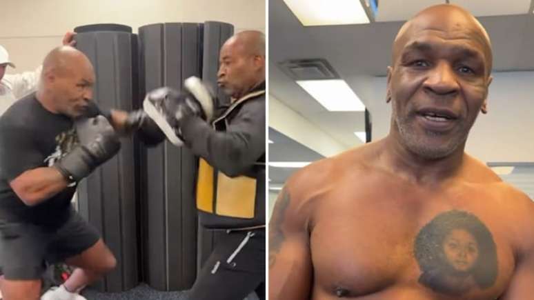 Mike Tyson mostra treino para enfrentar Jake Paul