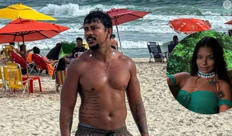 Is happening?  Shaman shows off his defined chest on a day at the beach and gets a comment from Mell Muzzillo, romantic partner in “Renascer”