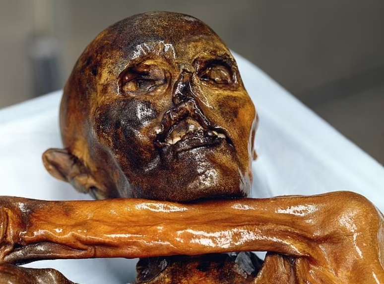 Ötzi, o Homem do Gelo, é a múmia natural de um homem que viveu entre 3.350 e 3.105 AC