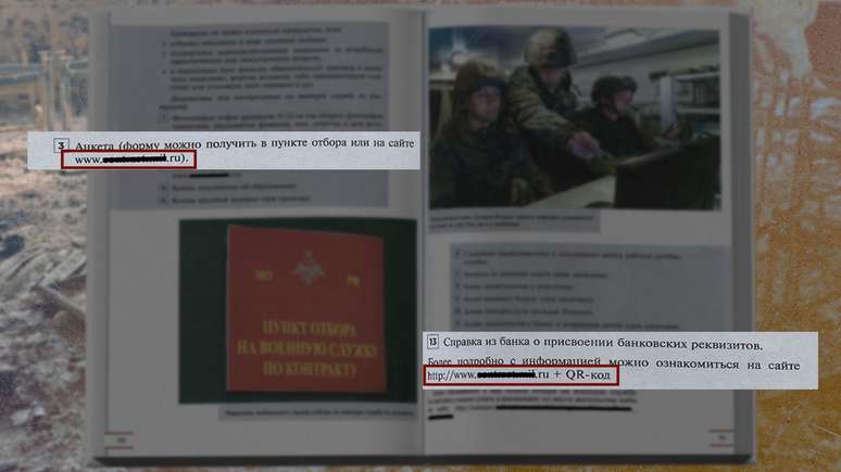 Em destaque, est&aacute; o link que o livro did&aacute;tico fornece para o formul&aacute;rio de alistamento no Ex&eacute;rcito