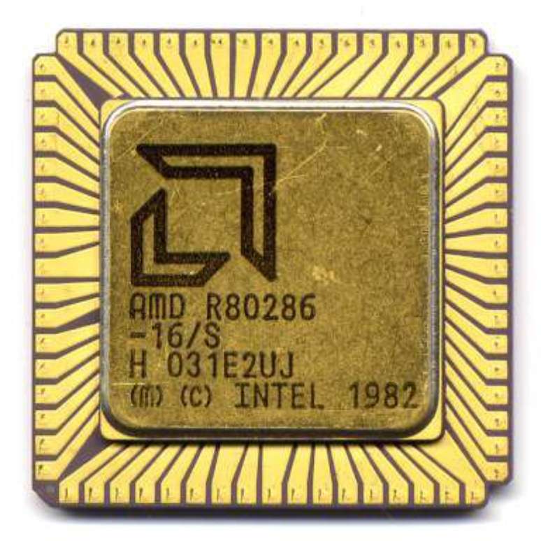 AMD Am286 merupakan salah satu prosesor pertama AMD dan menggunakan desain berlisensi dari Intel 80286, namun dengan frekuensi 16 MHz dan 20 MHz.(Gambar: CPU-Collection.de / Reproduction)