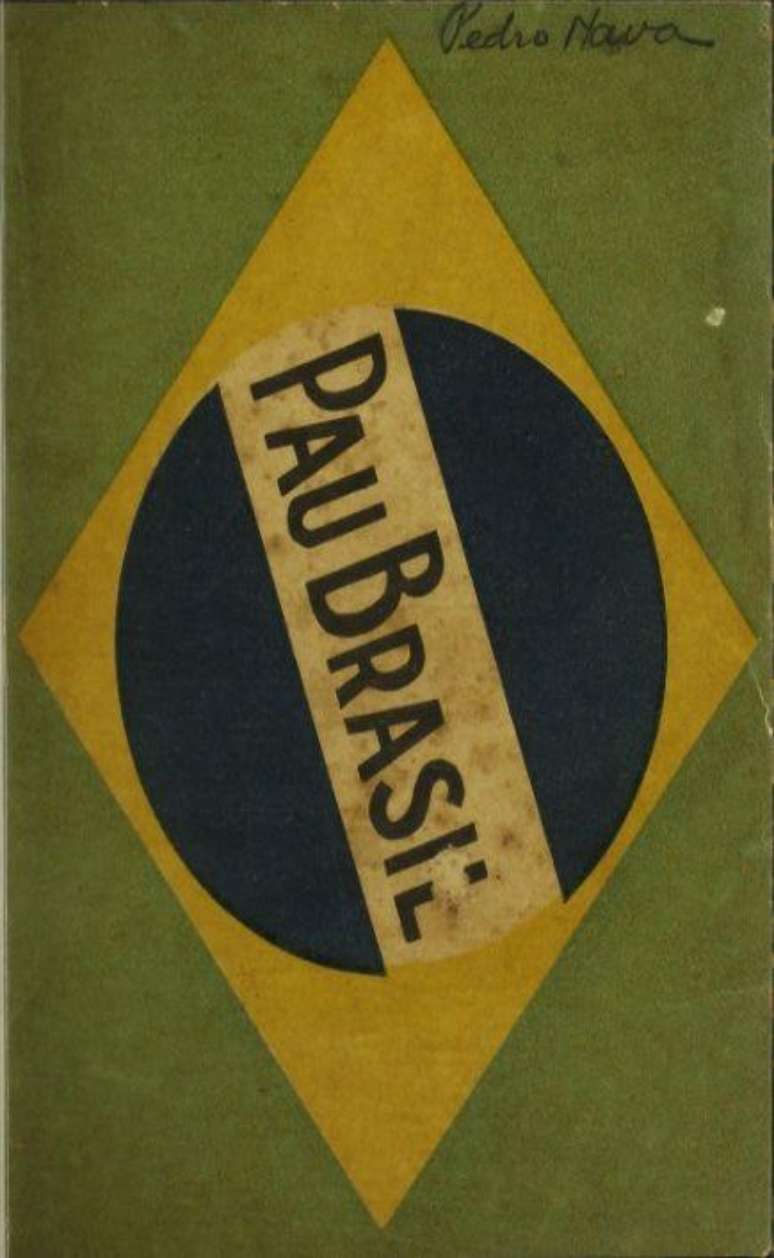 Reprodução da capa do livro Pau-Brasil, lançado na esteira do manifesto