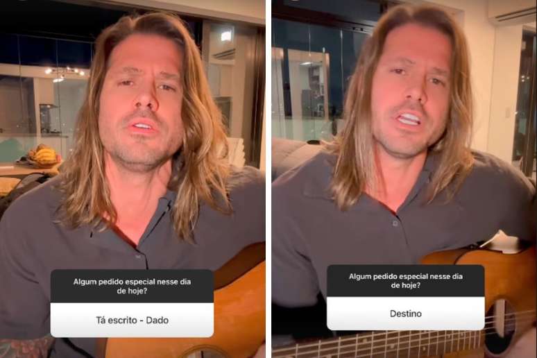 Dado Dolabella canta músicas sobre coração partido nos stories