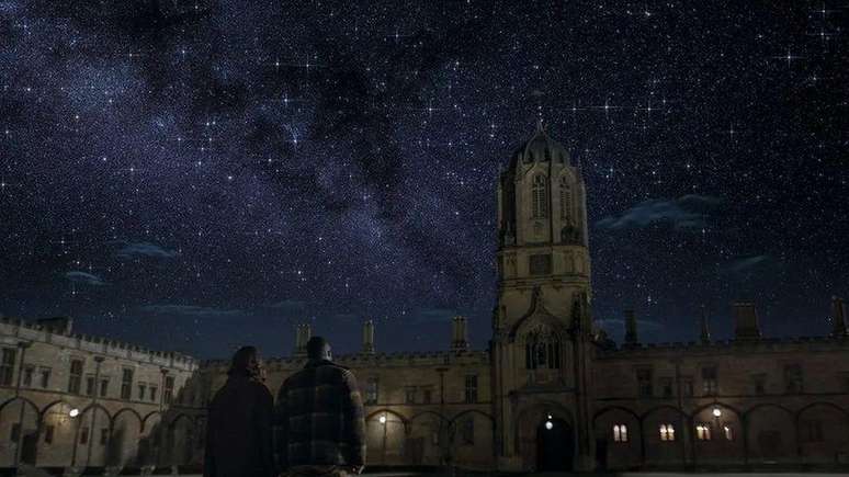 Uma noite estrelada no Christ Church College, da Universidade de Oxford, no Reino Unido