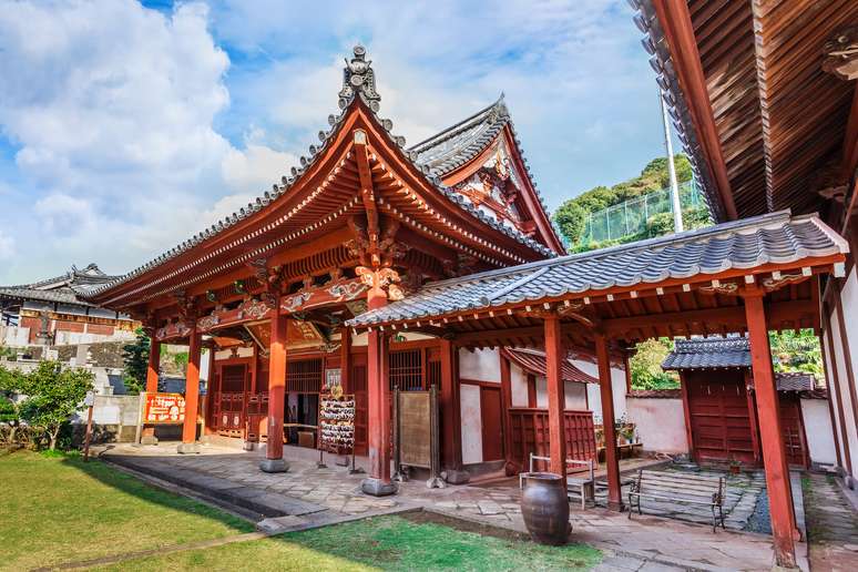 O Templo Kofukuji era usada por mercadores chineses em Nagasaki