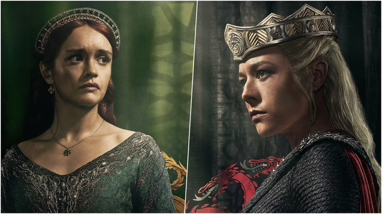 Alicent e Rhaenrya se enfrentam pelo Trono de Ferro na segunda temporada de A Casa do Dragão (Imagem: Reprodução/HBO)