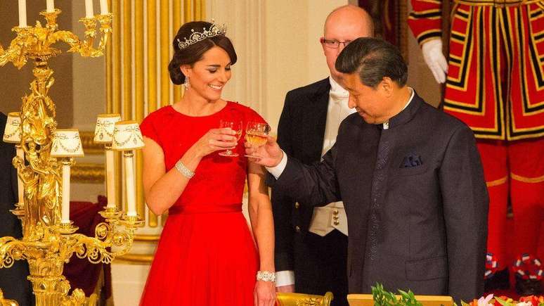 A princesa de Gales com o presidente chinês Xi Jinping