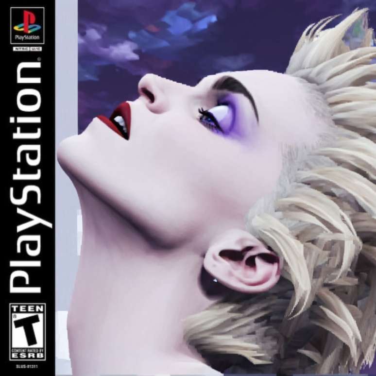 Versão PlayStation da capa do álbum True Blue, da Madonna, gerada por IA