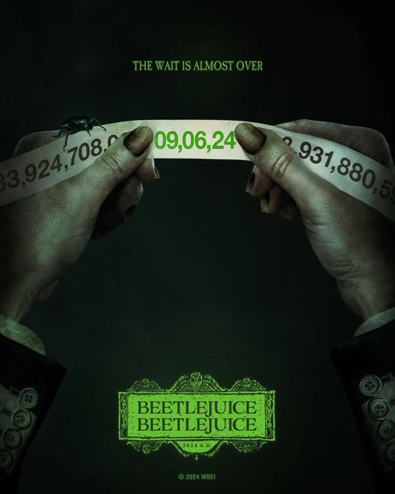 Beetlejuice 2 estreia no dia 6 de setembro. (Divulgação/Warner Bros)