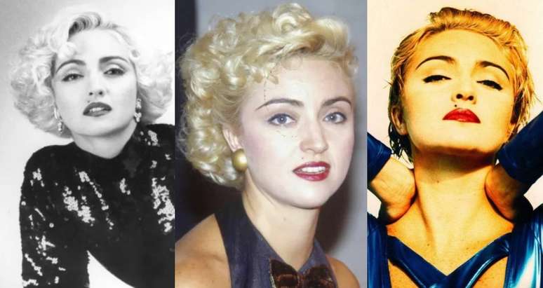 Madonna, é você? Não, as fotos são da atriz Regina Restelli na fase em que fez trabalhos com visual da cantora