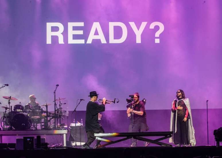Show do 30 Seconds To Mars, com Jared Leto, no Lollapalooza Brasil 2024, no Autódromo de Interlagos, em 23 de março de 2024.