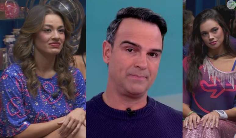 'BBB 24': Tadeu Schmidt dá bronca em Beatriz e Alane após queda de Sabrina Sato.