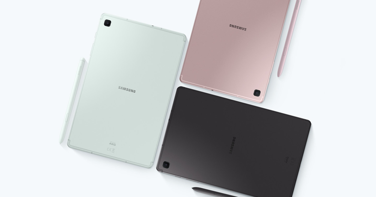 O Samsung Galaxy Tab S6 Lite (2024) mantém o visual das versões 2020 e 2022, mas recebe uma opção em cor verde-claro (Imagem: Reprodução/Samsung)