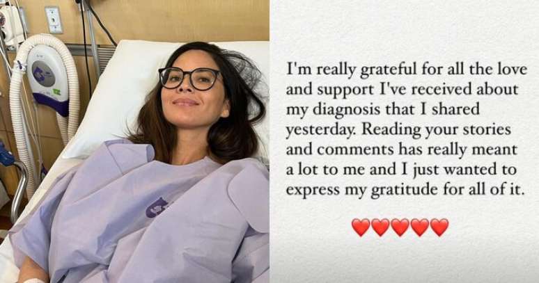 Olivia Munn agradece mensagens de apoio após revelar câncer