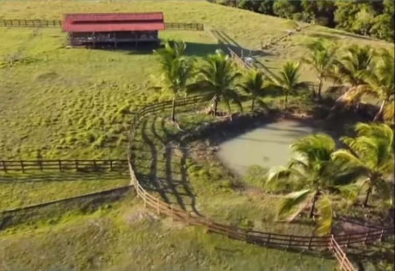 Vista da lagoa da fazenda de Carlinhos Maia