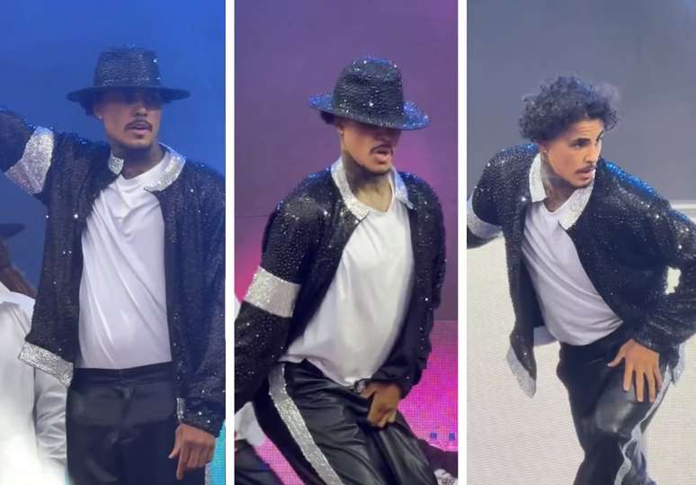 O cantor MC Livinho durante sua homenagem a Michael Jackson no Lollapalooza Brasil 2024