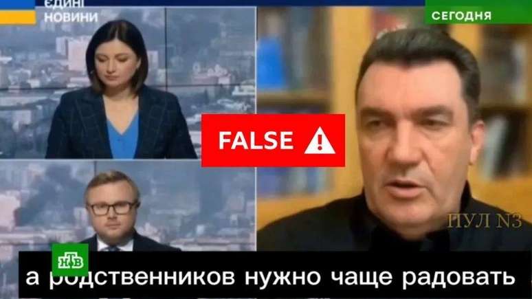 A BBC Verify concluiu que o vídeo transmitido pela NTV é, na verdade, uma edição de duas entrevistas à TV ucraniana