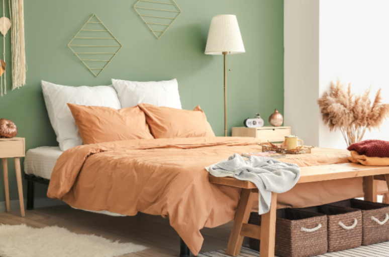 9. Você pode usar o verde e o laranja em tonalidades mais claras para um décor mais clean – Foto: Shutterstock