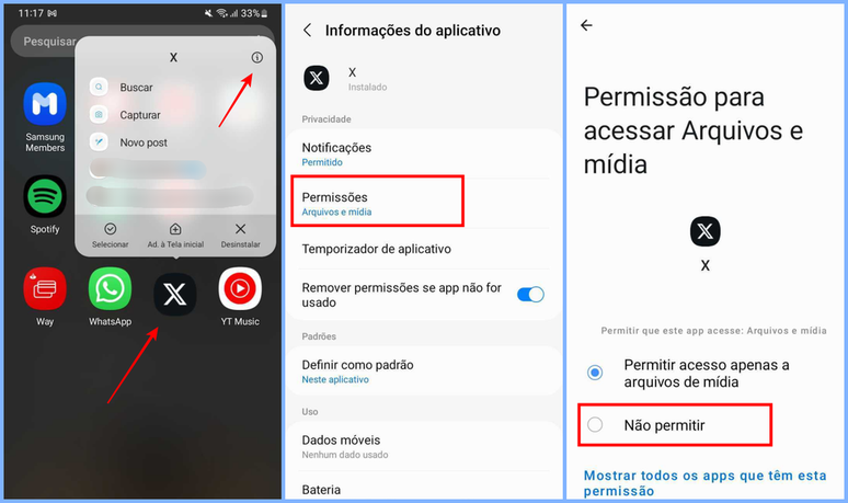 É possível recomendar uma série de permissões a fim de proteger seus dados no Android (Imagem: Captura de tela/Fabrício Calixto/Canaltech)