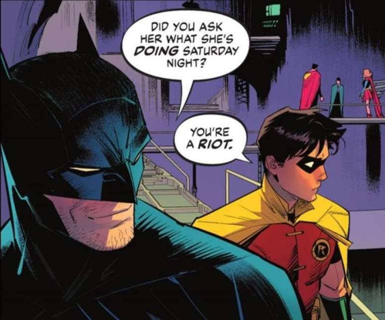 Badass Batman suggests Robin ask Supergirl out on a date (Image: Reproduction/DC Comics) Badass Batman suggests Robin ask Supergirl out on a date (Image: Reproduction/DC Comics)