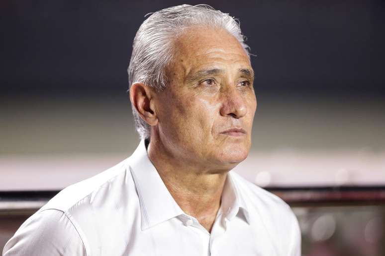 Tite, técnico do Flamengo, na beira do campo