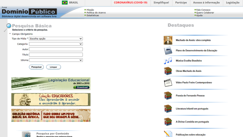 There is an impressive catalog on the website (Image: Screenshot/Ricardo Syozi/Canaltech)