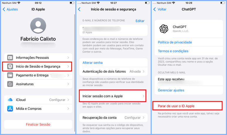 You can connect websites and apps you find suspicious via your Apple account (Image: Screenshot/Fabrício Calixto/Canaltech) You can connect websites and apps you find suspicious via your Apple account (Image: Screenshot/Fabrício Calixto/Canaltech)