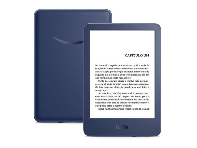 O Kindle é o modelo mais simples, oferecendo o essencial para leitura de livros digitais (Imagem: Divulgação/Amazon)