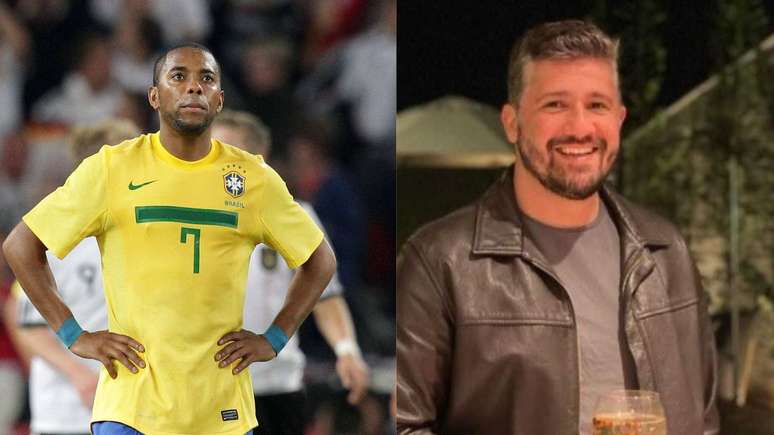 Pedrinho, à direita, é um dos advogados de Robinho