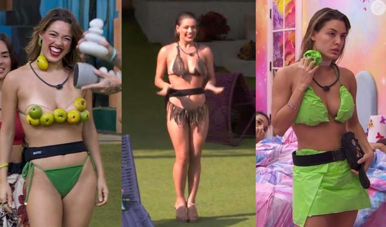 Beatriz esbanja criatividade em biqu&iacute;nis diferent&otilde;es no 'BBB 24' e divide opini&otilde;es na internet.