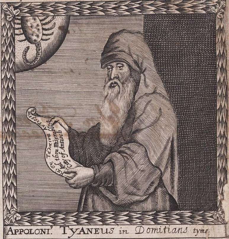 Apollonius of Tyana, in an illustration from the book The Order of the Inspired (1659) Apollonius of Tyana, in an illustration from the book The Order of the Inspired (1659)