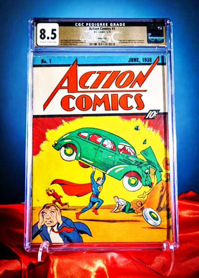 A mais nova cópia de Action Comics #1 a bater o recorde de vendas de HQ em leilão (Imagem: Reprodução/Heritage Auctions)
