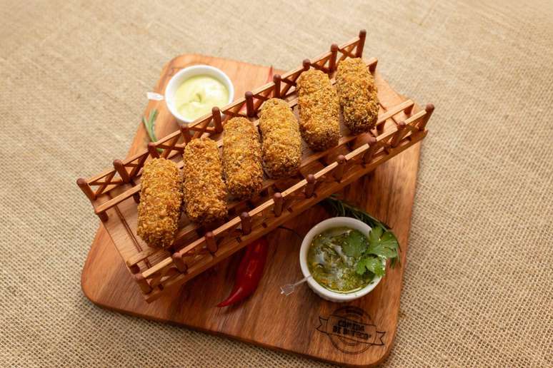 Petisco Croqueta de Cora, do 1960 Bar, em Goi&acirc;nia