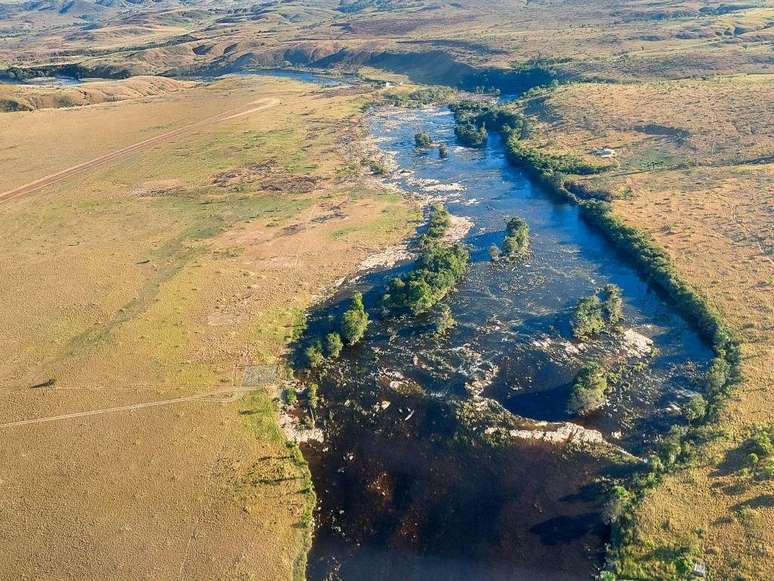 Savana de Essequibo perto da fronteira com Venezuela e Brasil