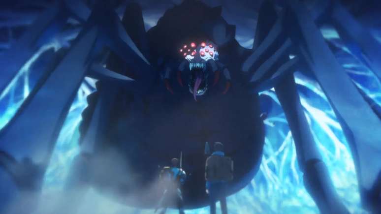 Jinwoo se prepara para enfrentar uma aranha gigante, mais um perigoso chefão.