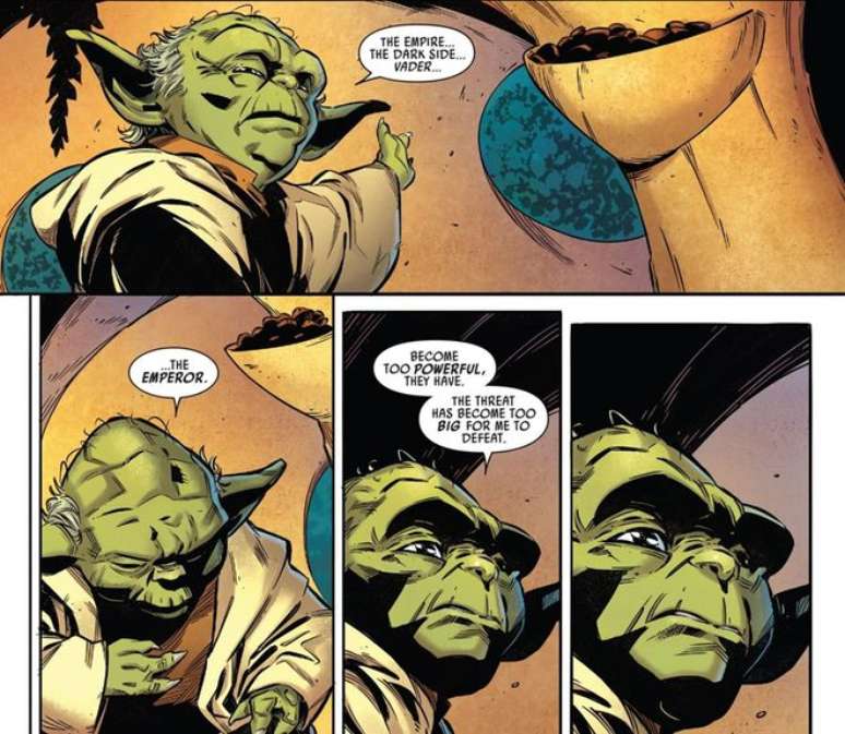 Yoda foi consumido pela culpa (Imagem: Reprodução/Dark Horse Comics)